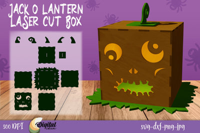 Jack o Lantern Laser Cut. Halloween Design SVG. Halloween 3D. SVG Evgenyia Guschina 