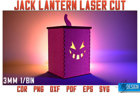 Jack o Lantern Laser Cut SVG | Laser Lantern SVG Design | CNC Files SVG Fly Design 