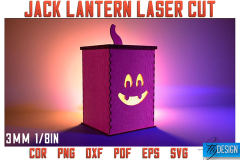 Jack o Lantern Laser Cut SVG | Laser Lantern SVG Design | CNC Files SVG Fly Design 