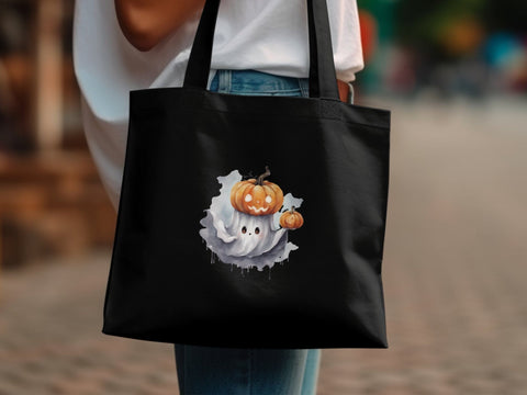 Jack O Lantern on Ghost T-shirt PNG Sublimation Luvleigh Digitals 