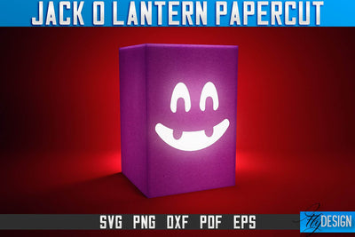 Jack-o- Lantern Papercut SVG | Halloween Lantern SVG | Night Light Design SVG Fly Design 