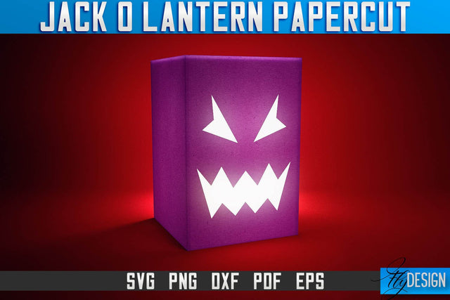 Jack-o- Lantern Papercut SVG | Halloween Lantern SVG | Night Light Design SVG Fly Design 