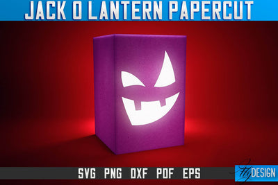 Jack-o- Lantern Papercut SVG | Halloween Lantern SVG | Night Light Design SVG Fly Design 