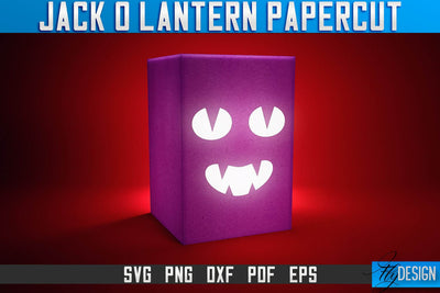 Jack-o- Lantern Papercut SVG | Halloween Lantern SVG | Night Light Design SVG Fly Design 