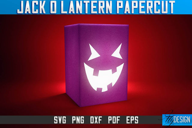 Jack-o- Lantern Papercut SVG | Halloween Lantern SVG | Night Light Design SVG Fly Design 