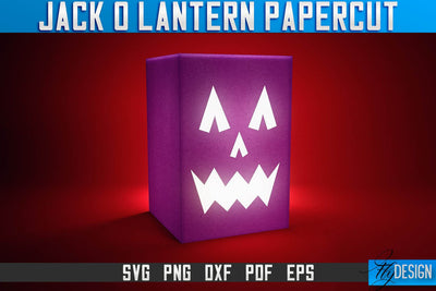 Jack-o- Lantern Papercut SVG | Halloween Lantern SVG | Night Light Design SVG Fly Design 