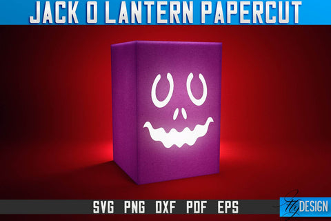 Jack-o- Lantern Papercut SVG | Halloween Lantern SVG | Night Light Design SVG Fly Design 