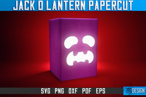 Jack-o- Lantern Papercut SVG | Halloween Lantern SVG | Night Light Design SVG Fly Design 