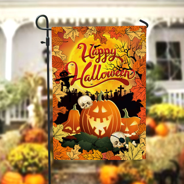 Jack-O-Lantern Pumpkin Garden Flag - 12x18 Garden Flag Sublimation Design Download PNG File Instant Download Sublimation CaldwellArt 