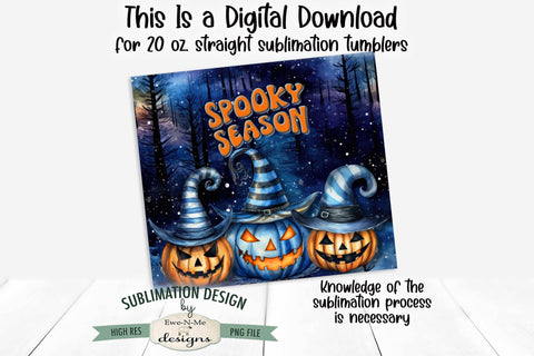 Jack O Lantern Spooky Season 20 oz Seamless Tumbler Design Sublimation Ewe-N-Me Designs 