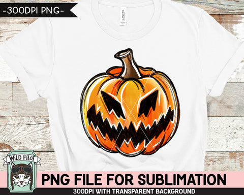 Jack o Lantern SUBLIMATION design PNG, Pumpkin png file, Pumpkin sublimation designs, Fall PNG, Autumn PNG, Halloween PNG, Scary Pumpkin PNG, Goth PNG Sublimation Wild Pilot 