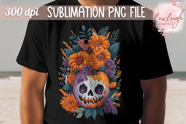 Jack O Lantern T-shirt PNG Sublimation Luvleigh Digitals 