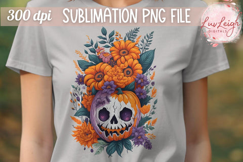 Jack O Lantern T-shirt PNG Sublimation Luvleigh Digitals 