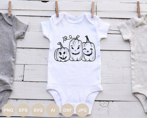 Jack o lanterns Svg file, Row of Pumpkin Cut file, Halloween Svg, Fall, Harvest, Halloween Pumpkin, Autumn Sign, Spooky Scary png, cricut SVG BogeliaVector 