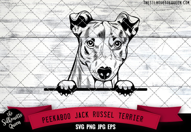 Jack Russel Terrier Peek A Boo | Peekaboo | Peeking Dog Face SVG for Glowforge, Cricut, Laser, Silhouette, Scan n cut files SVG Loveleen Kaur 