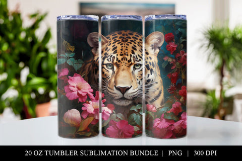 Jaguar 20 oz Skinny Tumbler Sublimation PNG Sublimation BijouBay 