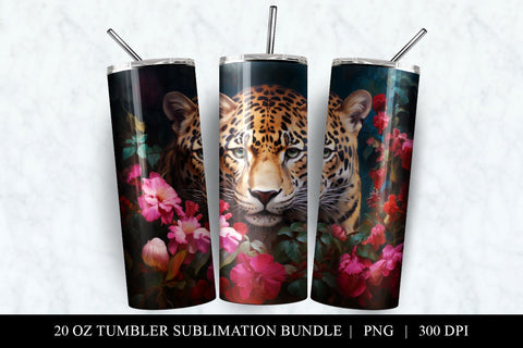 Jaguar 20 oz Skinny Tumbler Sublimation PNG Sublimation BijouBay 