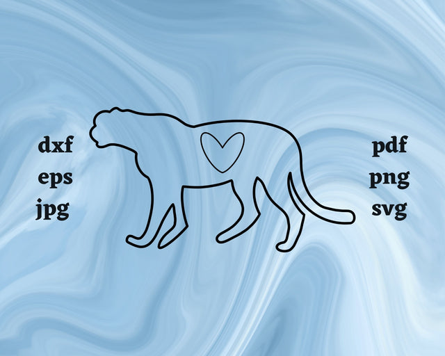 Jaguar Heart SVG Cut File SVG Northern Light SVG 