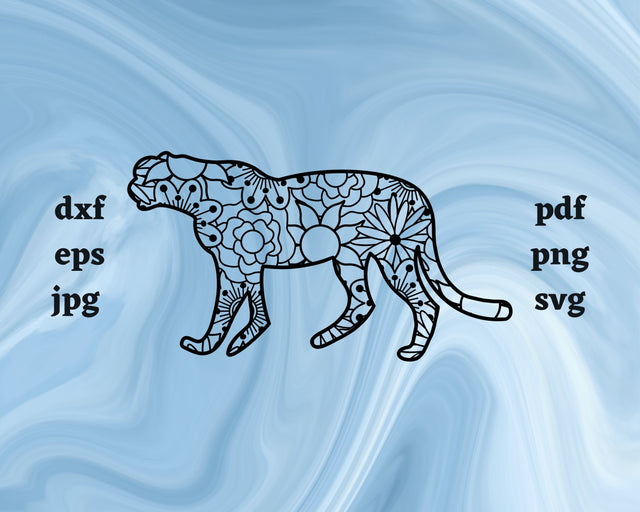 Jaguar Mandala SVG Cut File SVG Northern Light SVG 
