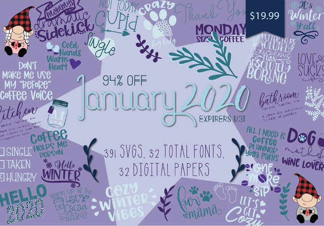 January 2020 Bundle Bundle So Fontsy Design Shop 