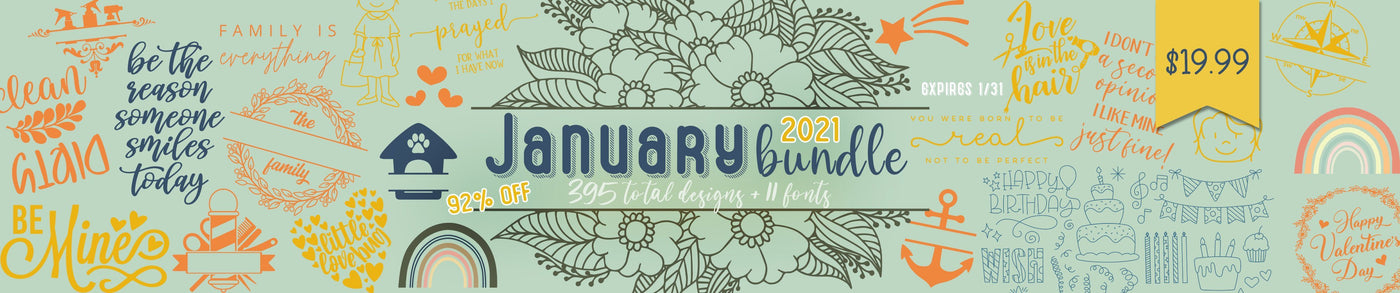 January 2021 SVG and Fonts Bundle