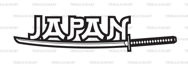 Japan Design with Katana Samurai Sword SVG TribaliumArtSF 