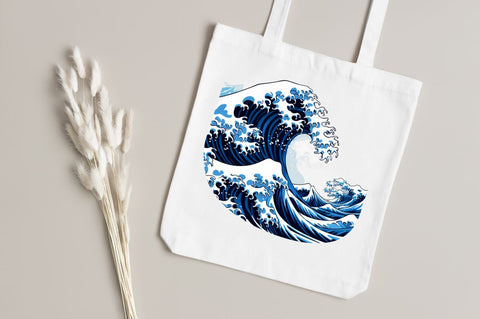 Japanese Kanagawa Wave Clipart Sublimation Regulrcrative 