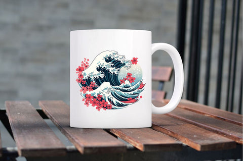 Japanese Kanagawa Wave Clipart Sublimation Regulrcrative 