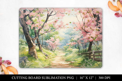 Japanese Landscape Cutting Board Sublimation File Sublimation BijouBay 