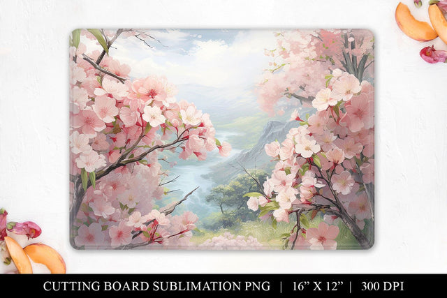 Japanese Sakura Cutting Board Sublimation File Sublimation BijouBay 