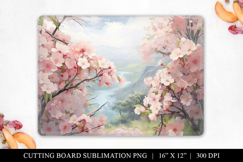 Japanese Sakura Cutting Board Sublimation File Sublimation BijouBay 