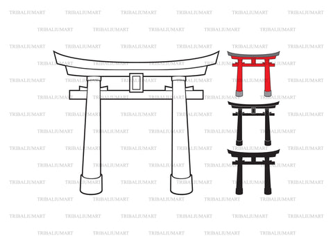 Japanese Torii Gate (Asian Temple icon, Japan design) SVG TribaliumArtSF 