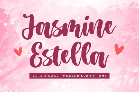 Jasmine Estella Sweet Modern Script Font Font Creakokun Studio 