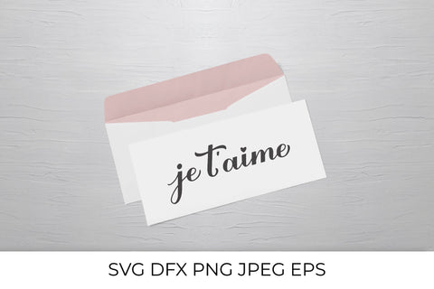 Je t’aime calligraphy. I Love You in French. Valentines Day SVG SVG LaBelezoka 