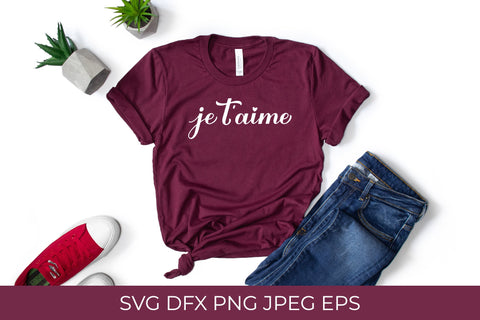 Je t’aime calligraphy. I Love You in French. Valentines Day SVG SVG LaBelezoka 