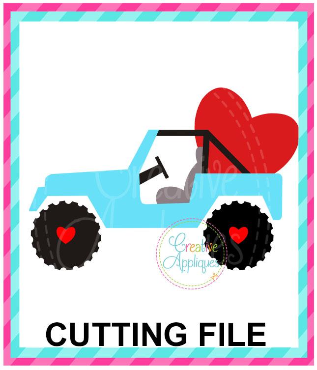 Jeep Heart Cut File - So Fontsy