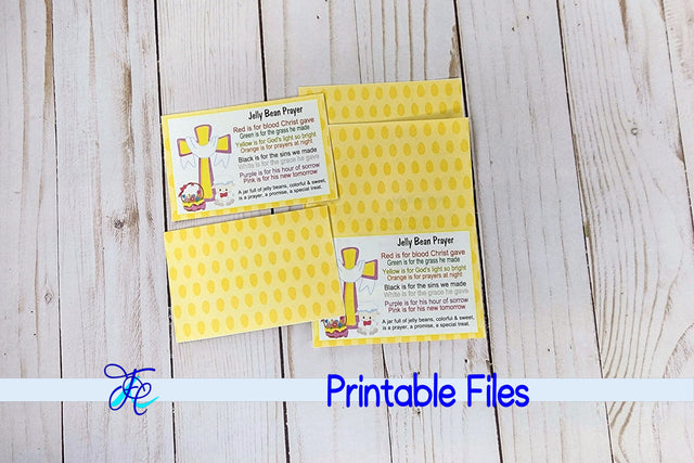 Jelly Bean Prayer Bag Topper - Yellow 3D Paper Family Creations 