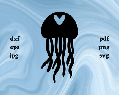 Jellyfish Heart SVG Cut File SVG Northern Light SVG 