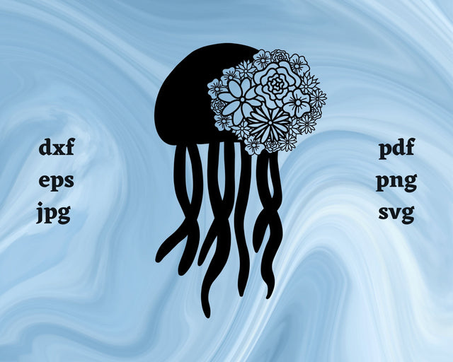 Jellyfish Mandala SVG Cut File SVG Northern Light SVG 
