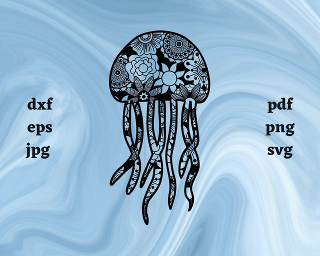 Jellyfish Mandala SVG Cut File SVG Northern Light SVG 