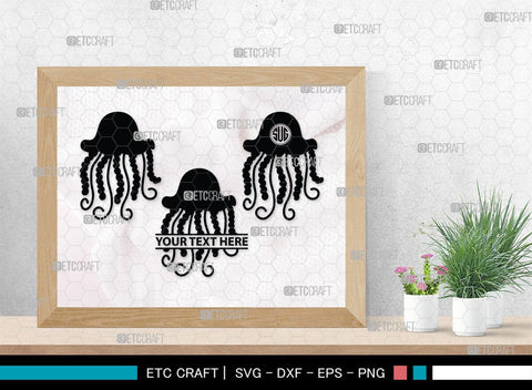 Jellyfish Monogram, Jellyfish Silhouette, Jellyfish SVG, Sea Fish Svg, Sealife Svg, Ocean Svg, Sea Svg, SB00284 SVG ETC Craft 