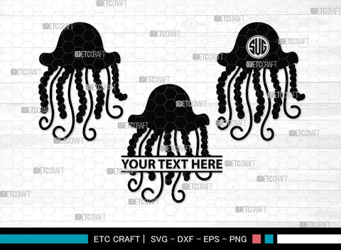 Jellyfish Monogram, Jellyfish Silhouette, Jellyfish SVG, Sea Fish Svg, Sealife Svg, Ocean Svg, Sea Svg, SB00284 SVG ETC Craft 