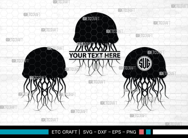 Jellyfish Monogram, Jellyfish Silhouette, Jellyfish SVG, Sea Fish Svg, Sealife Svg, Ocean Svg, Sea Svg, SB00284 SVG ETC Craft 