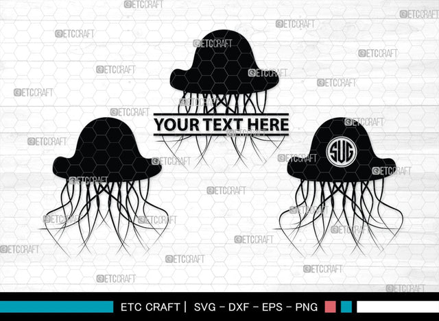 Jellyfish Monogram, Jellyfish Silhouette, Jellyfish SVG, Sea Fish Svg, Sealife Svg, Ocean Svg, Sea Svg, SB00284 SVG ETC Craft 