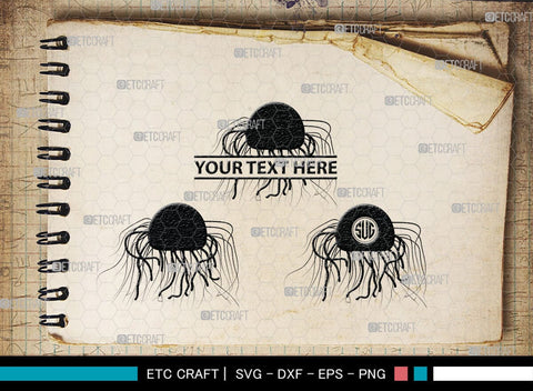 Jellyfish Monogram, Jellyfish Silhouette, Jellyfish SVG, Sea Fish Svg, Sealife Svg, Ocean Svg, Sea Svg, SB00284 SVG ETC Craft 