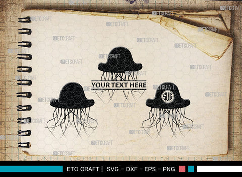 Jellyfish Monogram, Jellyfish Silhouette, Jellyfish SVG, Sea Fish Svg, Sealife Svg, Ocean Svg, Sea Svg, SB00284 SVG ETC Craft 