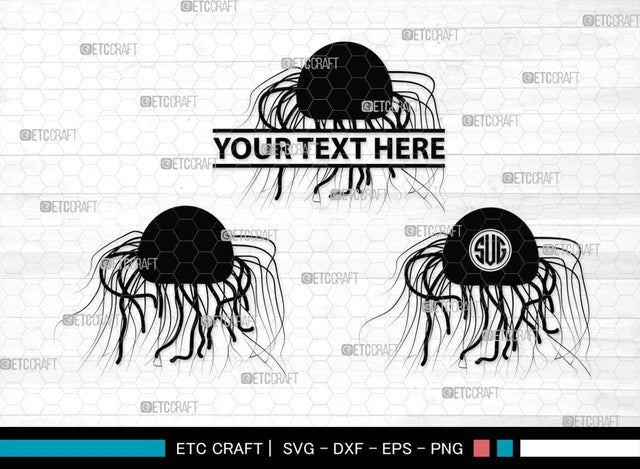 Jellyfish Monogram, Jellyfish Silhouette, Jellyfish SVG, Sea Fish Svg, Sealife Svg, Ocean Svg, Sea Svg, SB00284 SVG ETC Craft 