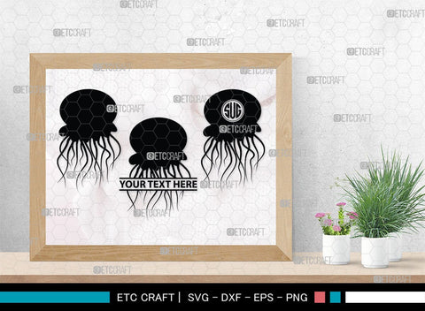 Jellyfish Monogram, Jellyfish Silhouette, Jellyfish SVG, Sea Fish Svg, Sealife Svg, Ocean Svg, Sea Svg, SB00284 SVG ETC Craft 