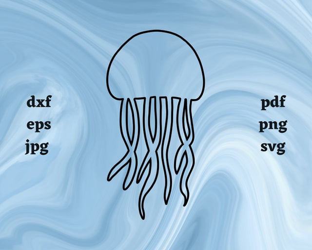 Jellyfish Outline SVG Cut File SVG Northern Light SVG 
