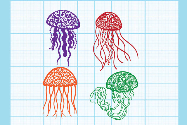 Jellyfish Set Vector Svg SVG Johan Ru designs 